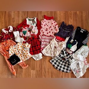 Holiday Bundle 1st Year (3-9 months) Girls Halloween Christmas & more